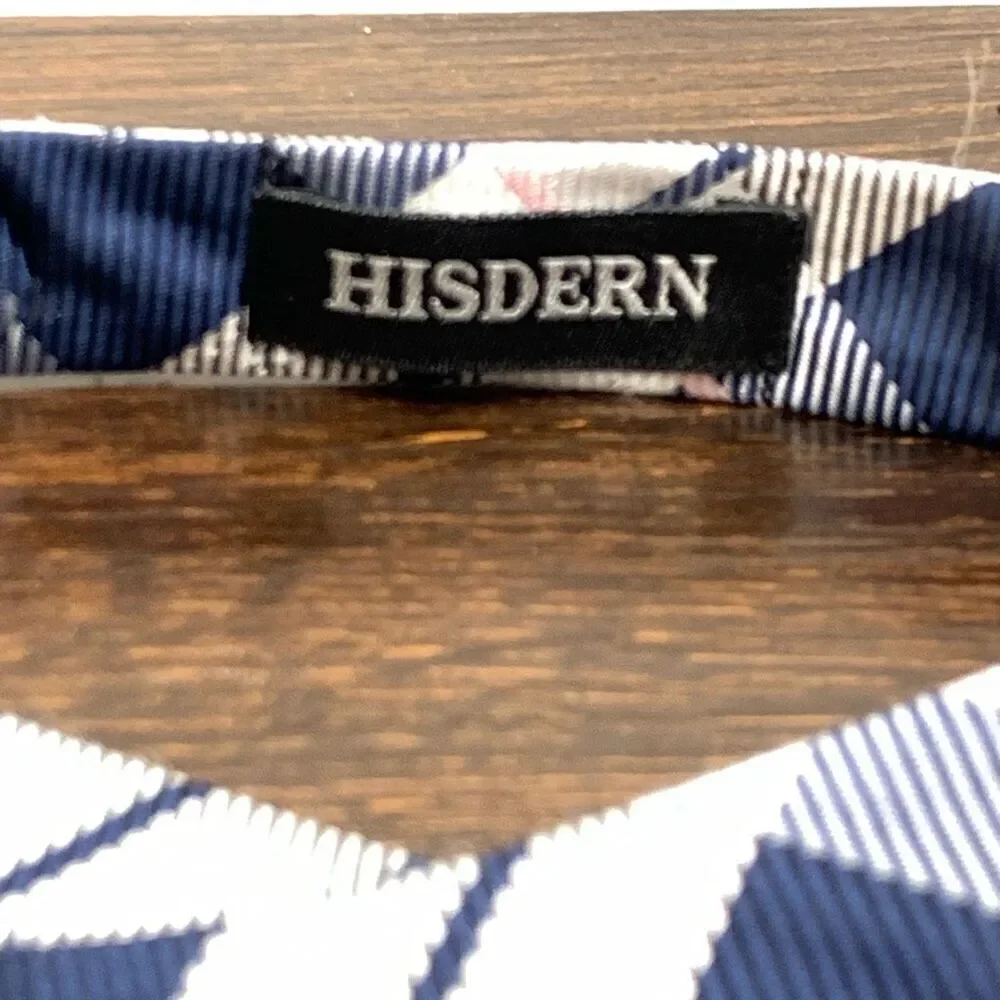 Hisdern Men's Plaid Allover Print Adjustable Bow Tie Multicolor NWOT